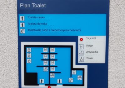 Plan tyflograficzny toalet.