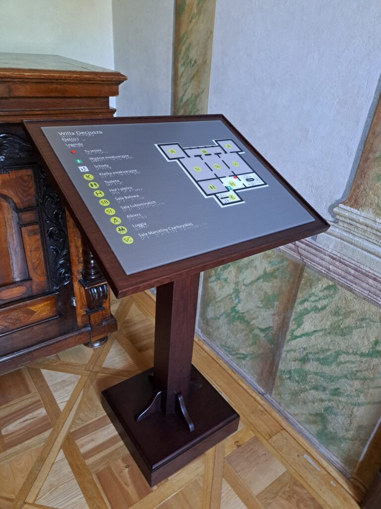 Plan tyflograficzny Willi Decjusza z oznaczeniami pomieszczeń.